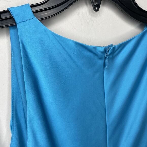 ALEXIS Lune Gown Womens Large L Blue Sleeveless Cutout A-Line Maxi Satin - Picture 9 of 14